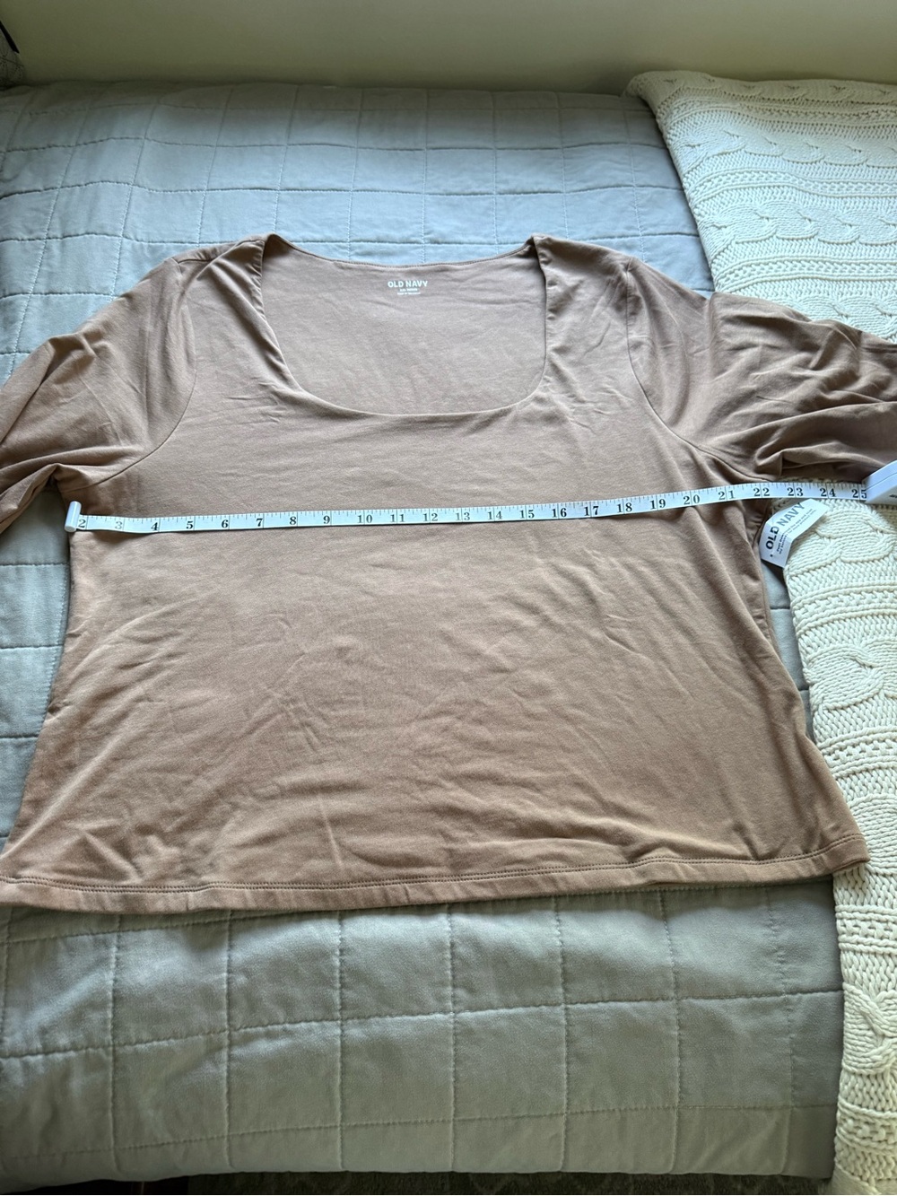 Old Navy Long Sleeve Scoop Neck Top - Taupe - NWT - XXL Petite - Picture 6 of 9